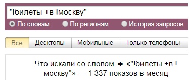 Яндекс Вордстат